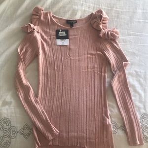NEW Topshop Ruffle Long Sleeve